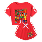 Sprunki Rhythm Box Adult Children's Half-length Short-sleeved Shorts Parent-child Wear Boys and Girls Long-sleeved Pajamas Set