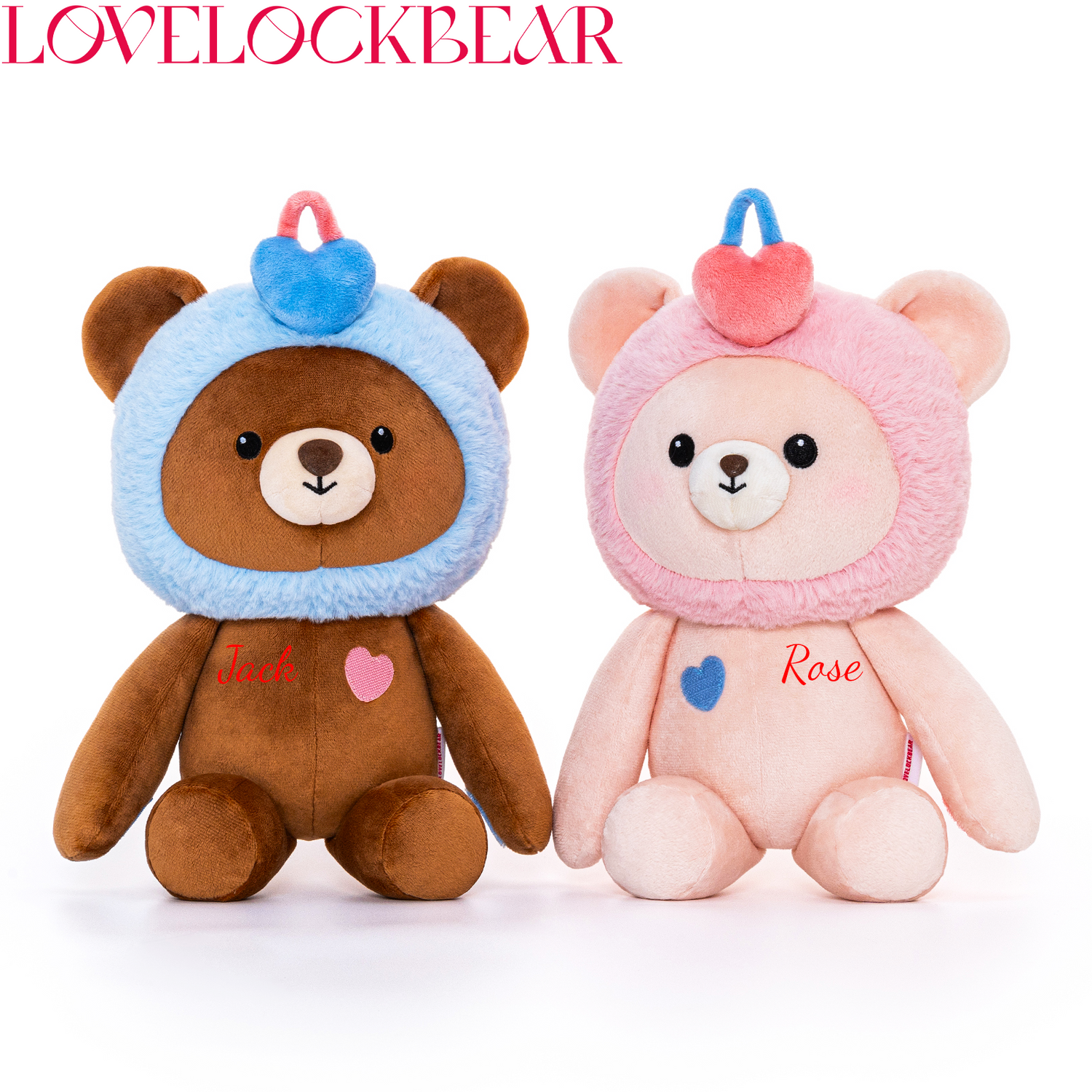11.8" Personalized Bear Stuffed Animals Toys for Kids and Lovers with Velcro Tabs