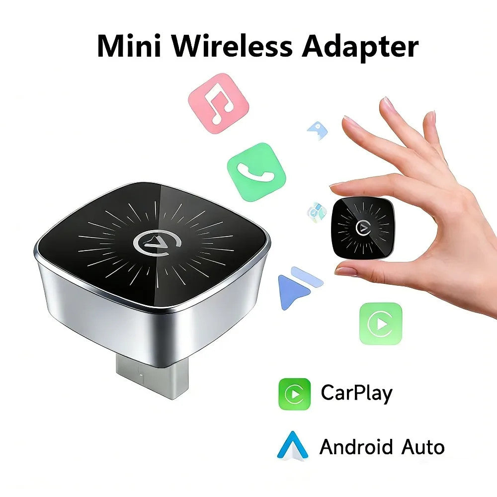 Rainbow Lamp Mini Wireless Carplay Box 2-in-1Car Adapter Plug & Play