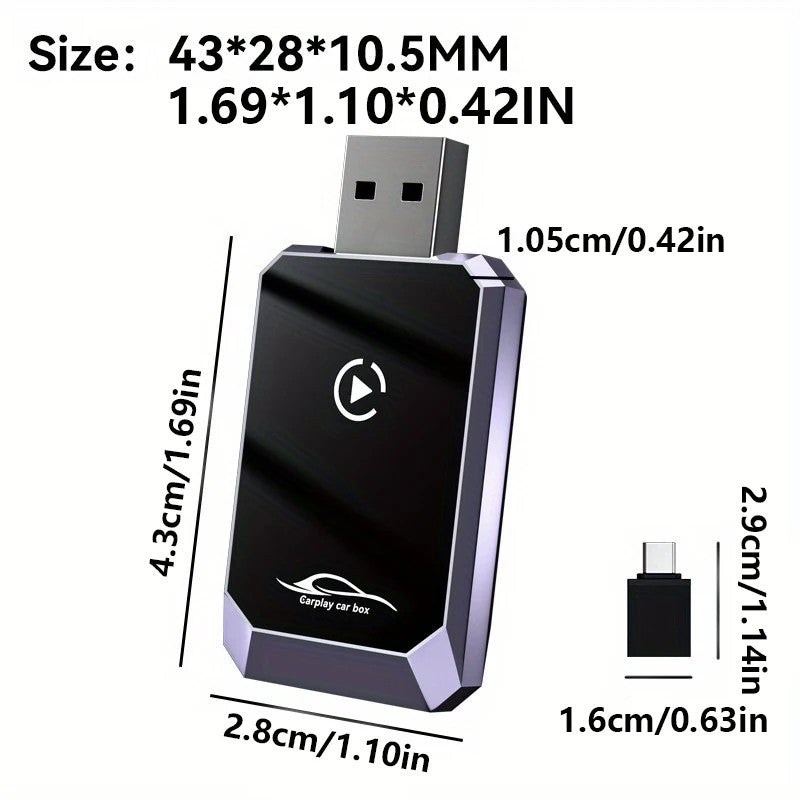 2-in-1 Wireless CarPlay Adapter: Wired-to-Wireless Plug&Play