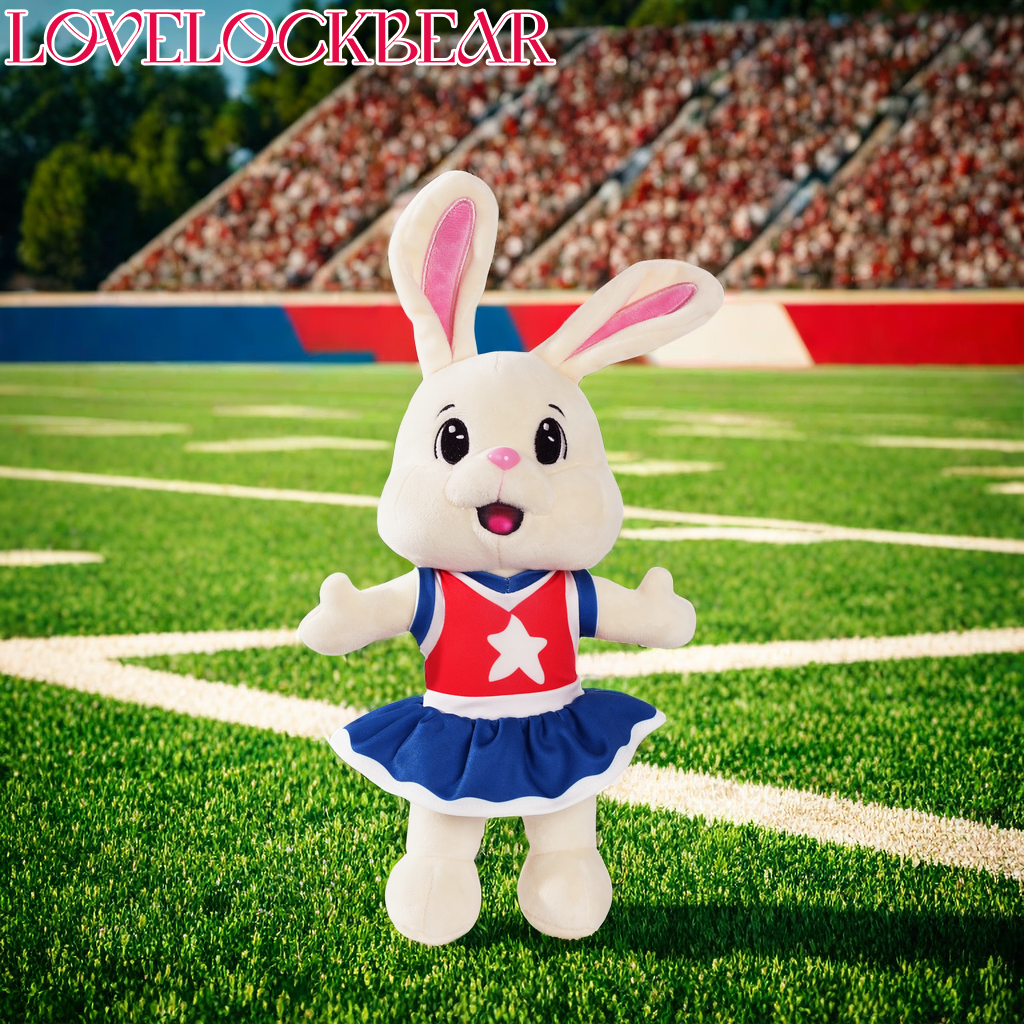 34 CM Plush Cheer Bunny Toy, Soft Baby Plush Toys Rabbit Stuffed Animals Toys in Field Day, School Sports Day, Tug-of-War