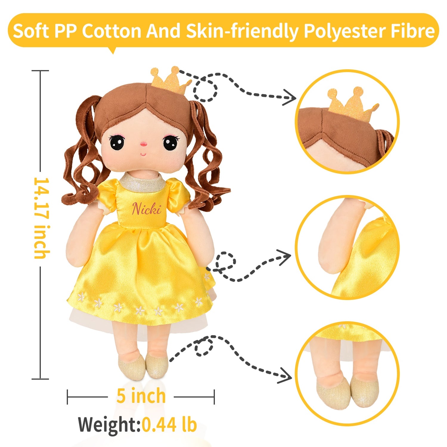 14.96 inches personalized Princess Angela doll plush doll as Christmas gift