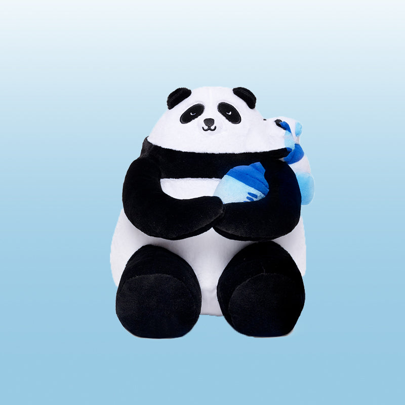 Panda Stuffed Animal Toys Soft Plush Toy Panda Mother with Cute Baby and Feeding Bottle, Perfect for Baby Showers, Newborns, and Birthdays
