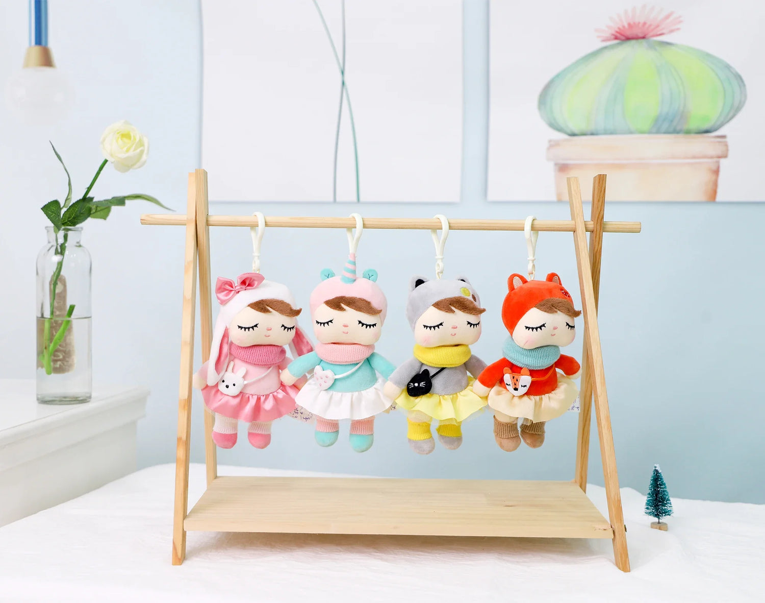 6.29" Fox Pendant Plushies Plush Toys Soft Mini Plush Keychain Christmas Gift for Babies