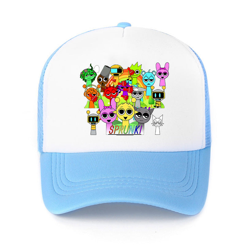 Sprunki Rhythm Box Men and Women Children's Fashionable Sunshade Net Cap Spring and Fall New Cartoon Game Baseball Cap