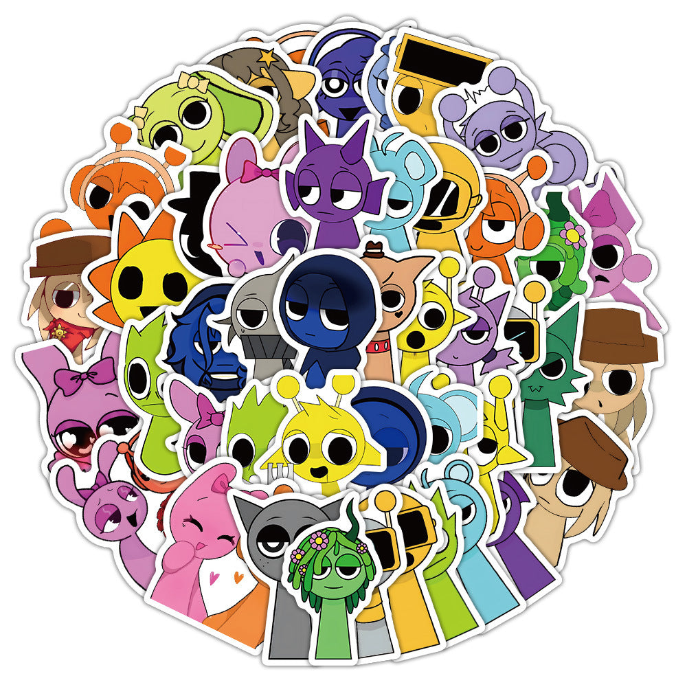 70 Stickers Non-repetitive Game Sprunki Rhythm Box Special-shaped Stickers To Decorate Mobile Phones, Skateboards, Tablets and Waterproof Stickers
