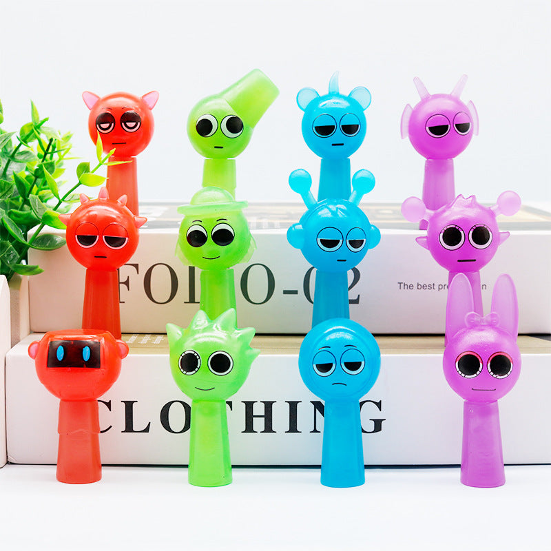 Sprunki New Luminous Rhythm Box PVC Hand-held Office Doll Game Cartoon Children's Funny Toy Model Color Doll