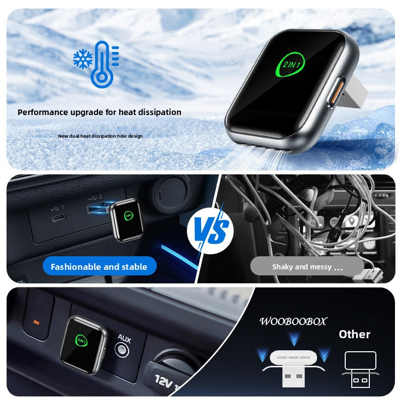 2026 2-in-1 Wired-to-Wireless CarPlay Box — iOS & Android Dual-System Wireless Car Connectivity Adapter