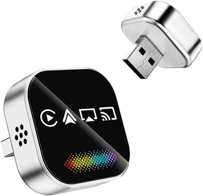 2026 升级 4 合 1 无线 CarPlay 适配器 CarPlay + 屏幕镜像-