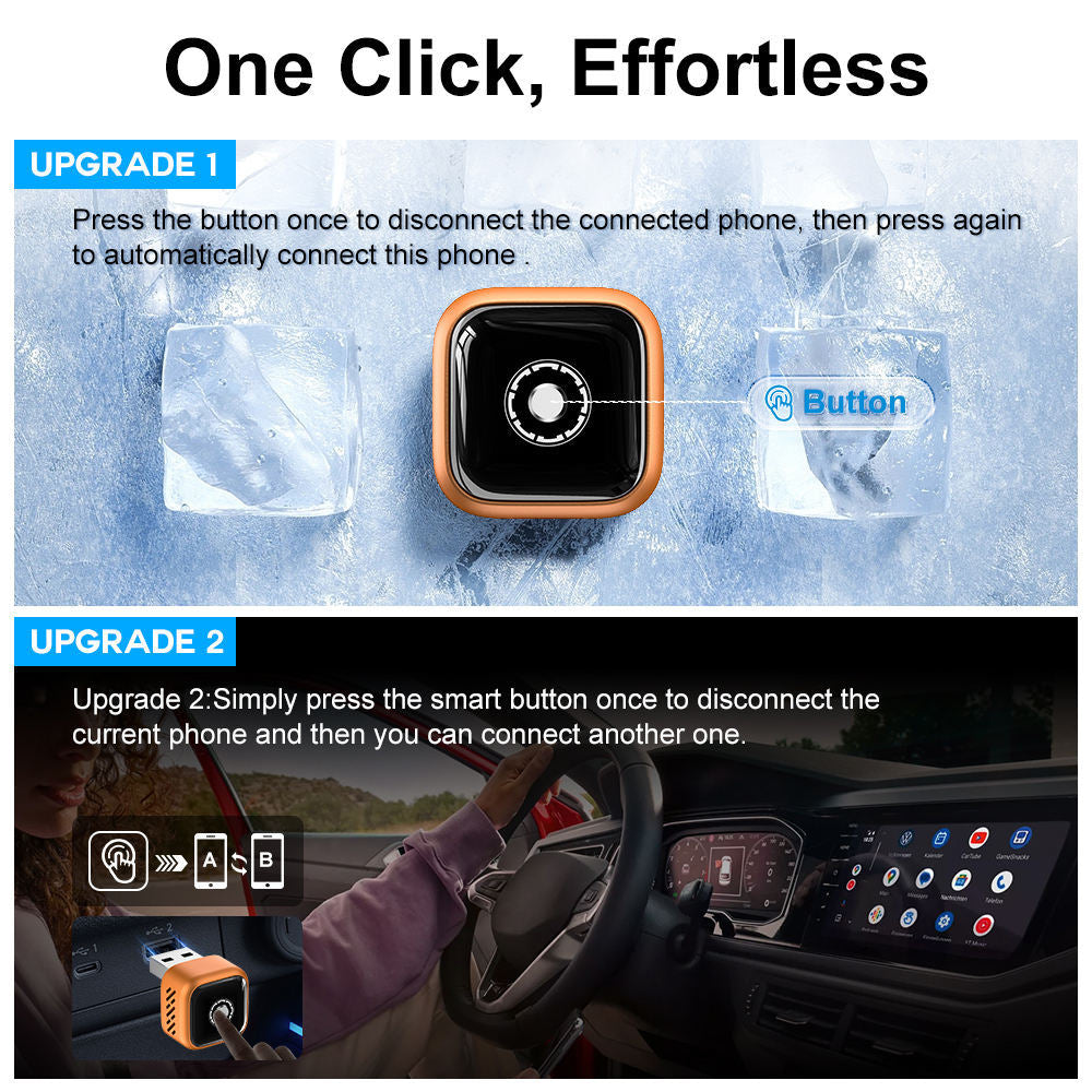 2-in-1 CarPlay Box: Wired-to-Wireless Car Adapter & Android Auto Converter