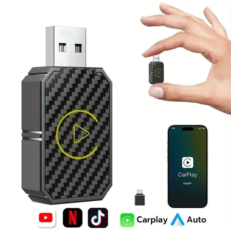 2-in-1无线 CarPlay 适配器 Android 汽车系统 稳定连接 即插即用-