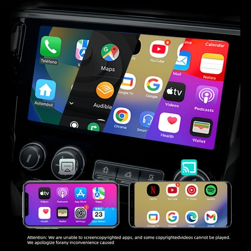 2026 升级 4 合 1 无线 CarPlay 适配器 CarPlay + 屏幕镜像-