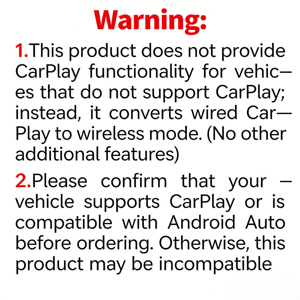 2026 升级 4 合 1 无线 CarPlay 适配器 CarPlay + 屏幕镜像-