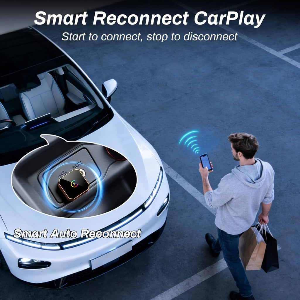 2合1无线CarPlay适配器适用于苹果iPhone和Android自动小号-