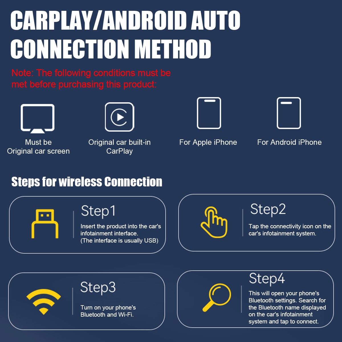 2026 最新 4 合 1 CarPlay 适配器无线 CarPlay 自动镜像链接即插即用-