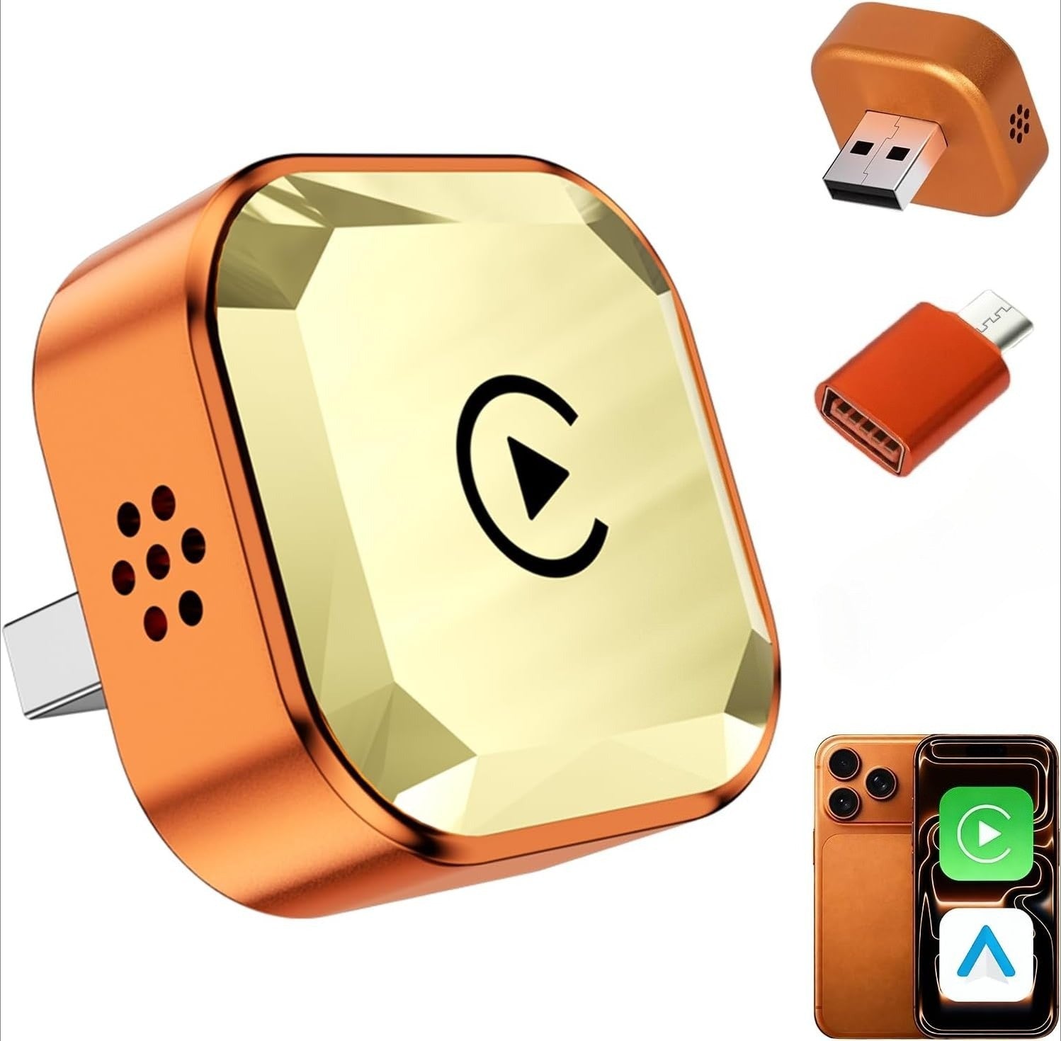 二合一无线CarPlay适配器-2026升级-钻石设计-